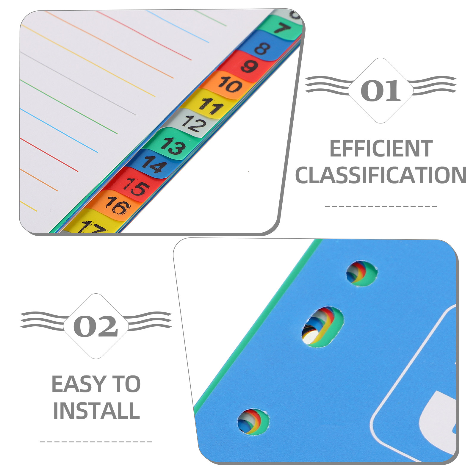 1Set A4 11-Hole Plastic Index  - Tab Divider A4 评论和价格