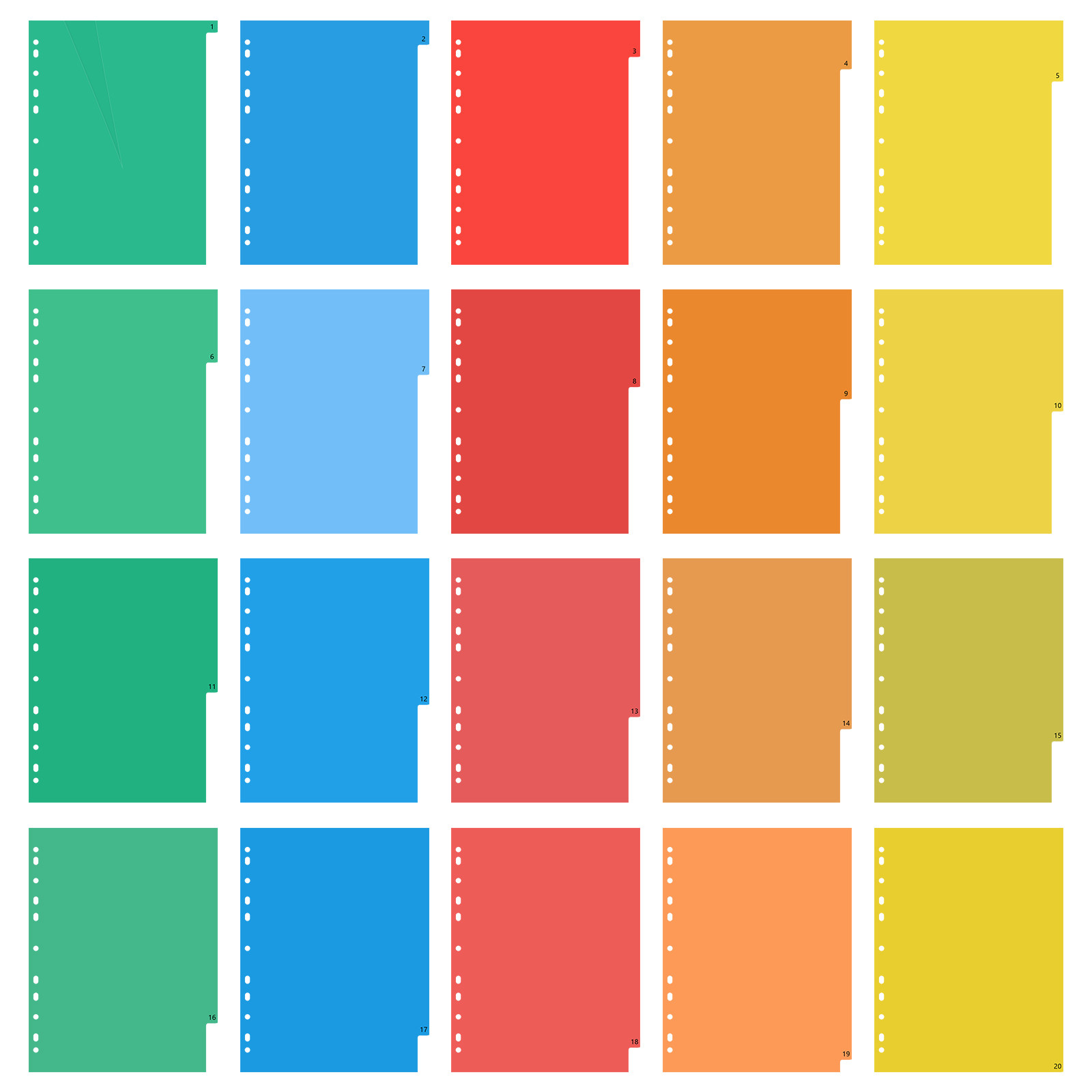 20 Pages A4 Size Color Coded P - Tab Divider A4 评论和价格